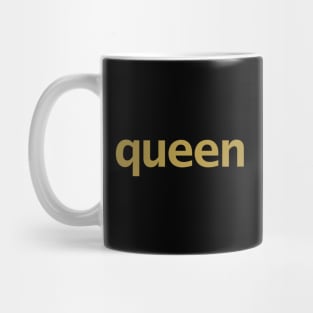 Queen Minimal Typography Gold Text Mug